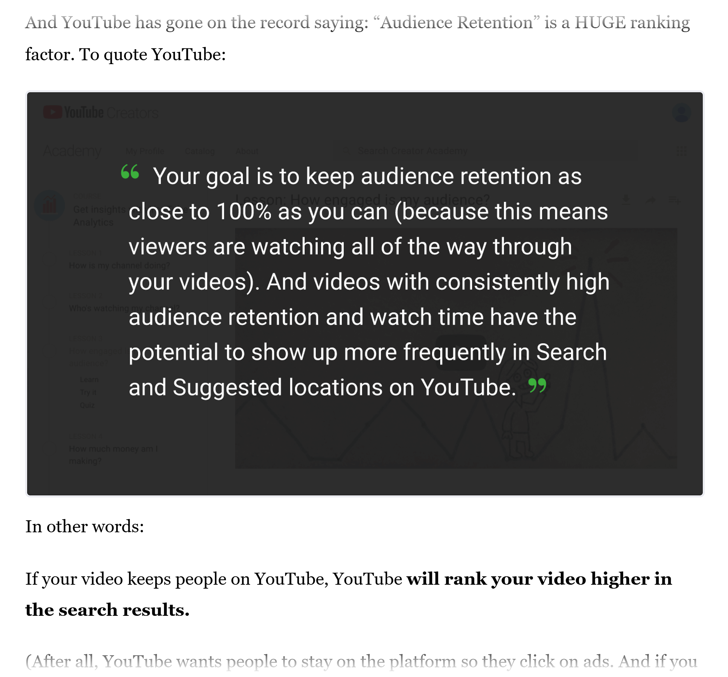 Backlinko – How to rank youtube videos – Expert quotes