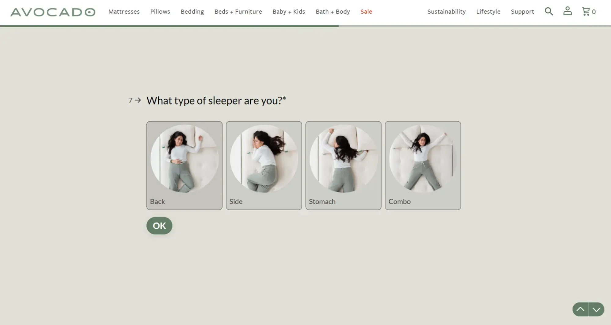 web forms examples: avocado green mattress