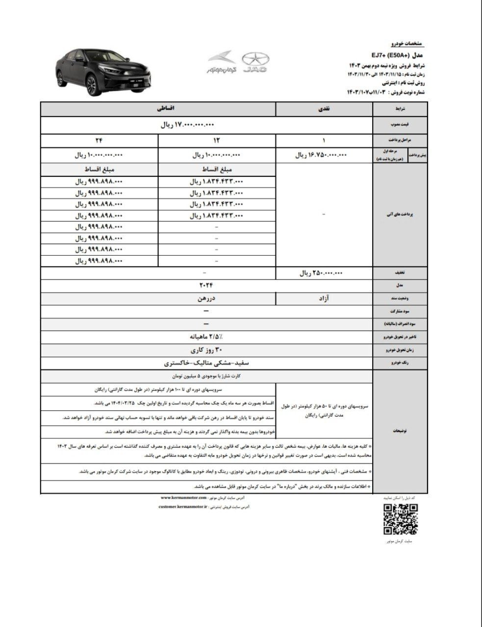 شرایط فروش محصول کرمان موتور ویژه طرح جوانی جمعیت بهمن ۱۴۰۳ اعلام شد + لینک